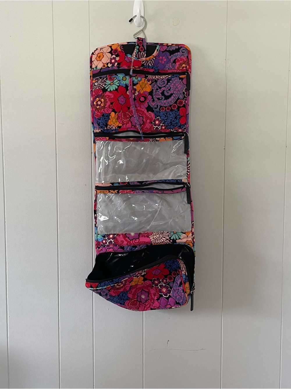 Vera Bradley Floral Paisley Hanging Toiletry Makeup Organizer Travel Bag